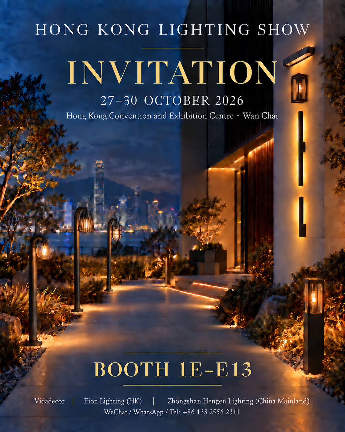 Invitation: Hong Kong Lighting Show, 27–30 October 2026, 1E-E13