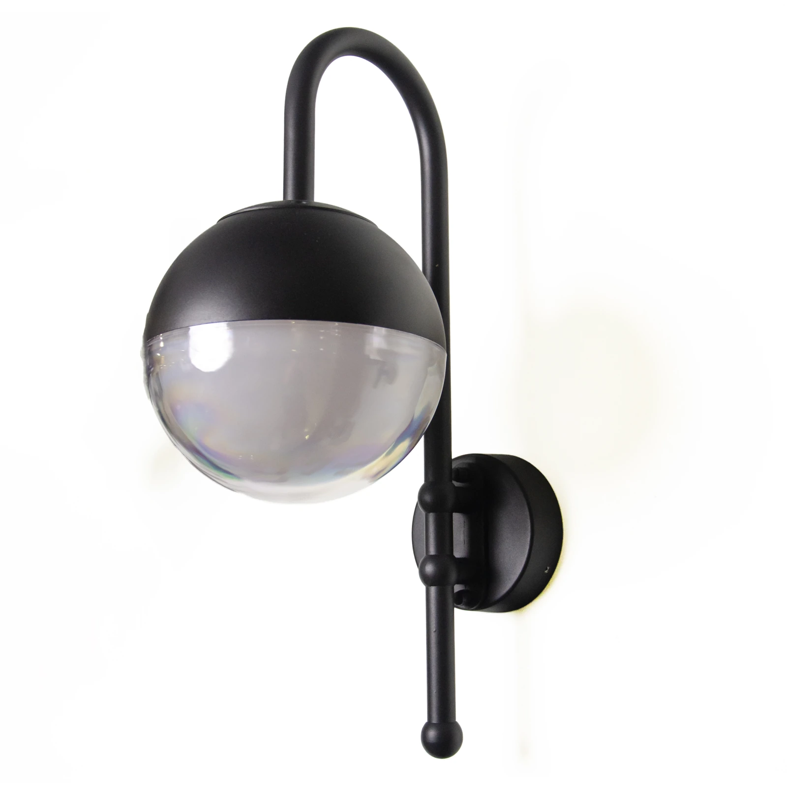 GD-AWX165-1 black aluminium outdoor wall light with clear diffuser